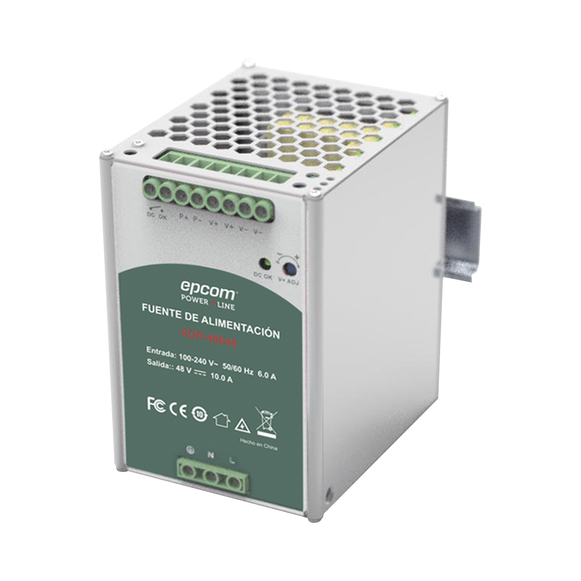SDR-48048|48 VCC @ 10 A / Fuente de alimentaci??n / Funci??n relay Vcc / Industrial / 480 W / Funci??n de conexi??n paralelo 3,840 W ( 7 + 1 ) / din riel